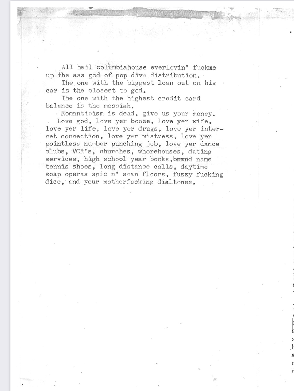 an image of typewritten text